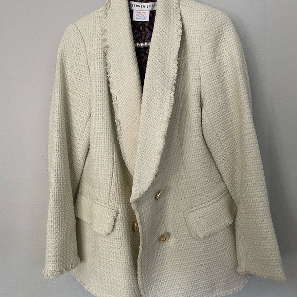Gretchen Scott Designs Jackets & Blazers - Gretchen Scott Cream Woven Blazer